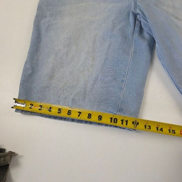 Vintage Y2K God Body Distressed Denim Shorts Baggy Wide Leg Jorts Mens Size 36 - Picture 5 of 11